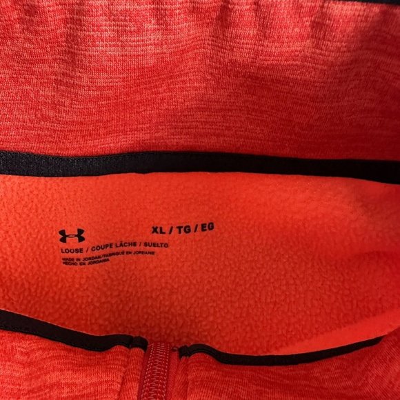 Under Armour Sweater Mens Size XL Pullover Red 1/4 Zip‎ Fleece Sweatshirt Active - Picture 6 of 9
